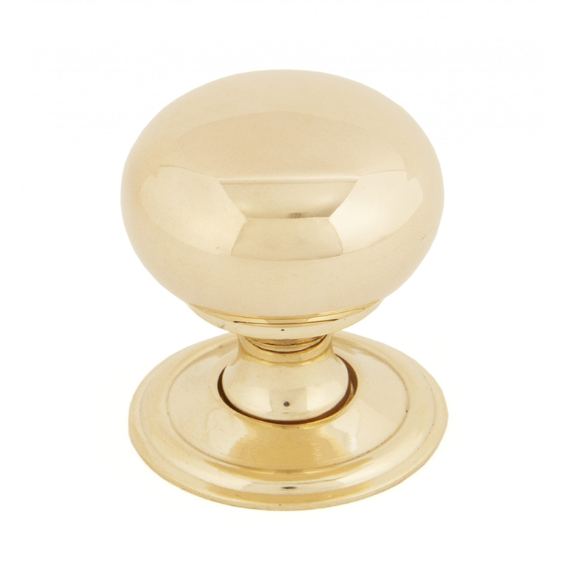 Mushroom Cabinet Knob Polished Brass - 32mm Dia