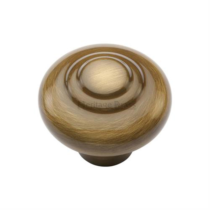 Round Bead Cabinet Knob - 32mm Antique Brass